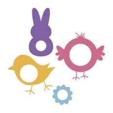birds and bunny monogram frame