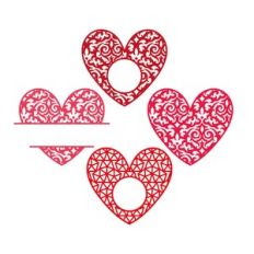 heart mandala monogram frame