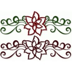 flourished poinsettia border
