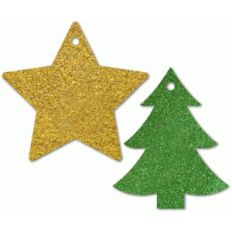 2 christmas gift tags: tree and star