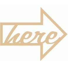 'here' word arrow