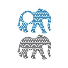 elephant mandala monogram frame