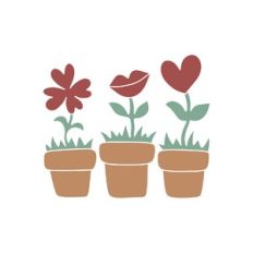 red flower pots