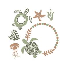 turtle monogram frame