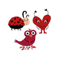bird, ladybird and heart