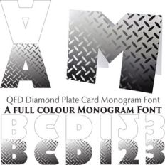 qfd diamond plate card colour monogram font
