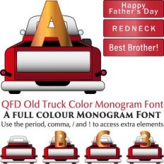 qfd old truck color monogram font