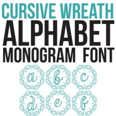 cg cursive wreath monogram