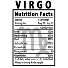 virgo nutrition fact label