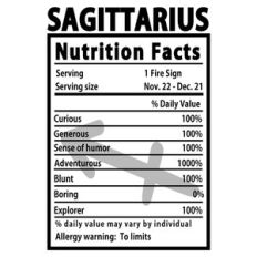 sagittarius nutrition fact label
