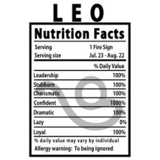 leo nutrition fact label