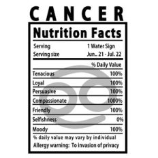 cancer nutrition fact label