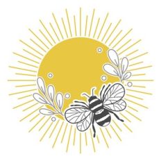 sunshine with bee and leaves