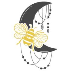 boho beaded moon with bee