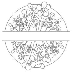 wild flower circle split frame