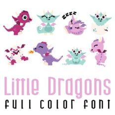 little dragons full color font