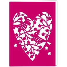 birds and roses heart card