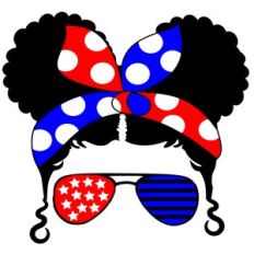 african american flag girl