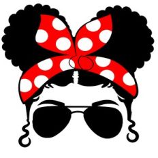 afro hair mama with glasses