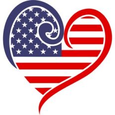 flag and heart
