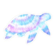 tie dye sea turtle swimming
