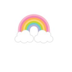 rainbow and clouds - fairy garden