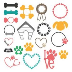 dog elements monogram frame