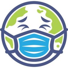 earth wearing mask