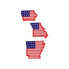 stars and stripes: iowa - missouri - arkansas
