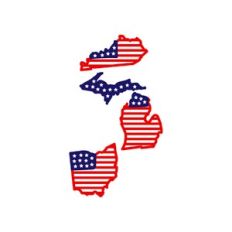stars and stripes: kentucky - michigan - ohio