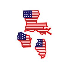 stars and stripes: louisiana - wisconsin - illinois