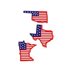 stars and stripes: oklahoma - texas - minnesota