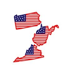 stars and stripes: pennsylvania - west virginia - virginia