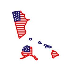stars and stripes: rhode island - hawaii - alaska