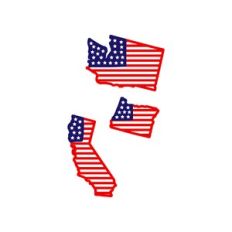 stars and stripes: washington - oregon - california