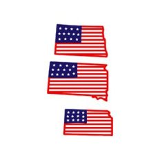 us flags: north dakota -south dakota - kansas