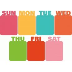 3x4 life cards days of the week
