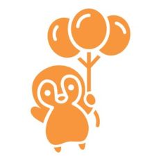penguin with balloons