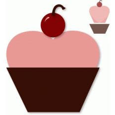 cupcake heart card