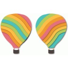 'rainbow' hot air balloon