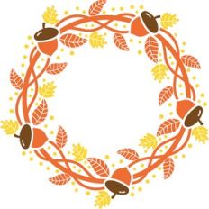 acorn and leaf wreath