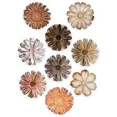 brown tones flower power print and cut
