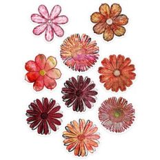 pink and red tones flower power print and cut