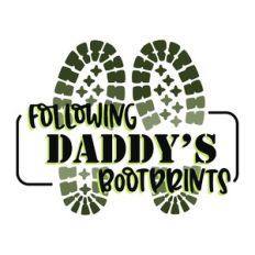 following daddy's bootprints