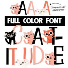 catitude color font