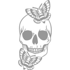 skull with moths