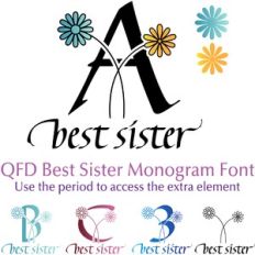 qfd best sister monogram font