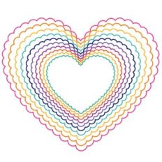 nested scallop heart frames