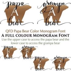 qfd papa bear color monogram font