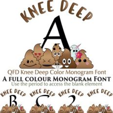 qfd knee deep color monogram font
